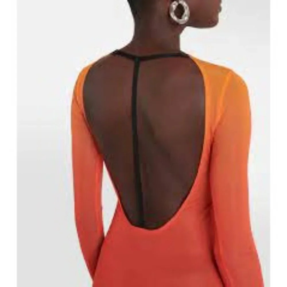 Courreges 2nd Skin Dress In Gradient Sunset in Orange XSmall New Womens Bodycon - Picture 15 of 16